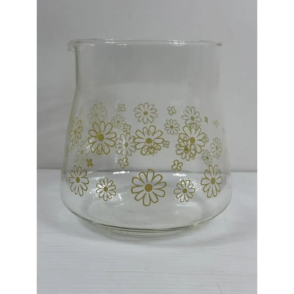 Vintage Sunbeam 1970s Glass Coffee 10‎ Cup Replacement Pot Flowers Hippie BOHO